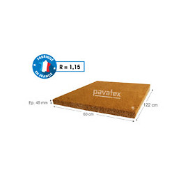 Panneau isolant en fibre de bois 122x60x4.5cm R 1.15