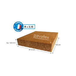 Panneau isolant en fibre de bois 122x57.5x12cm R 3.15