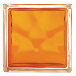 Brique de verre nuagée orange