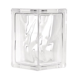 Brique de verre transparente pour angle