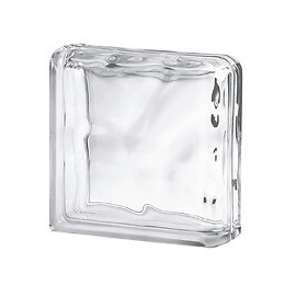 Brique de verre incolore wave