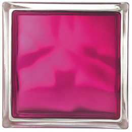 Brique de verre nuagée ruby