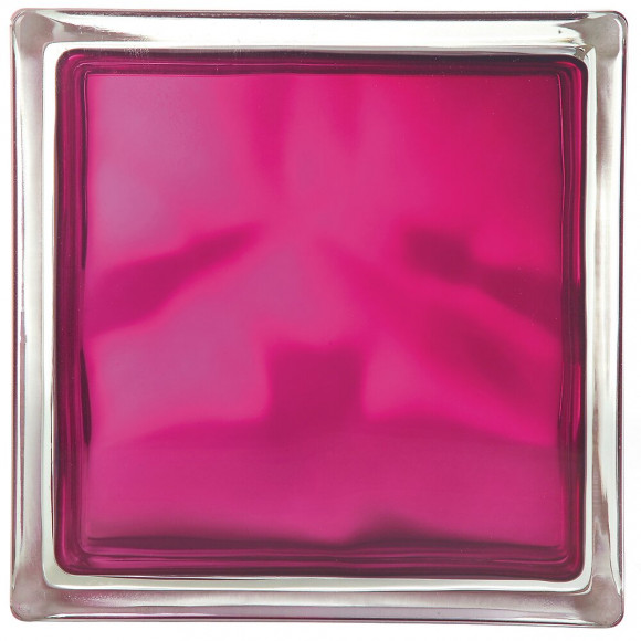Brique de verre nuagée ruby