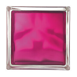 Brique de verre nuagée ruby