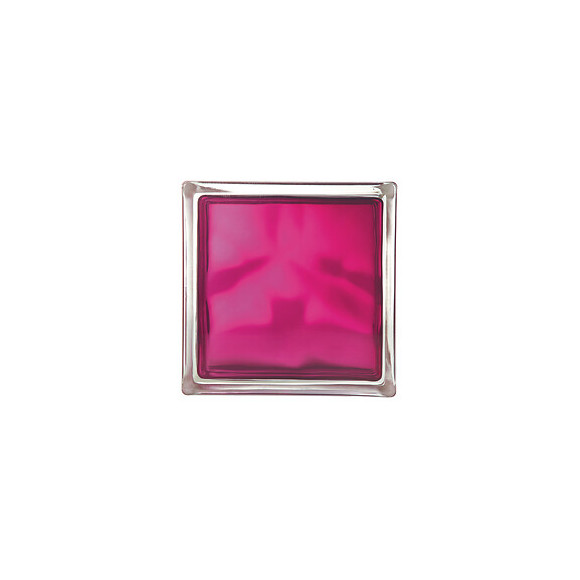 Brique de verre nuagée ruby