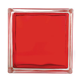Brique de verre nuagée rouge