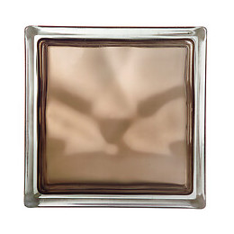 Brique de verre nuagée bronze
