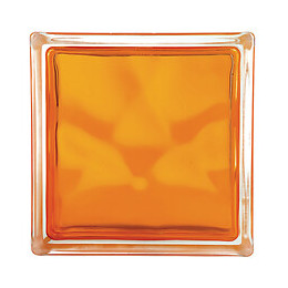 Brique de verre nuagée orange