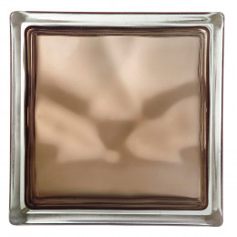 Brique de verre nuagée bronze
