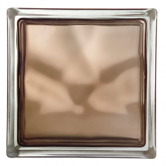 Brique de verre nuagée bronze