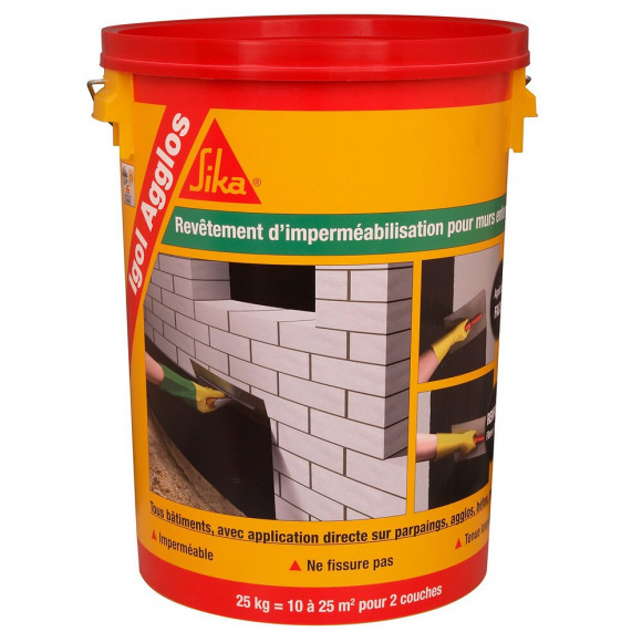 Enduit bitumeux imperméabilisant fondations noir 25kg