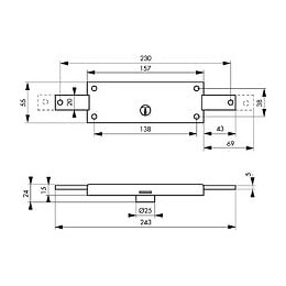 Boîtier En Applique Thirard, Axe 69 Mm, À Clé, Ouverture À Droite Ou À Gauche