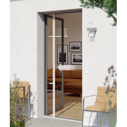 Enrouleur porte plissé anthracite 120x140cm