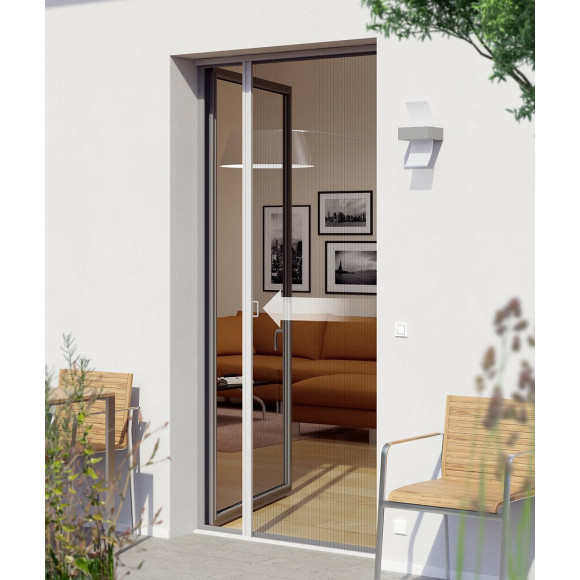 Enrouleur porte plissé anthracite 120x140cm