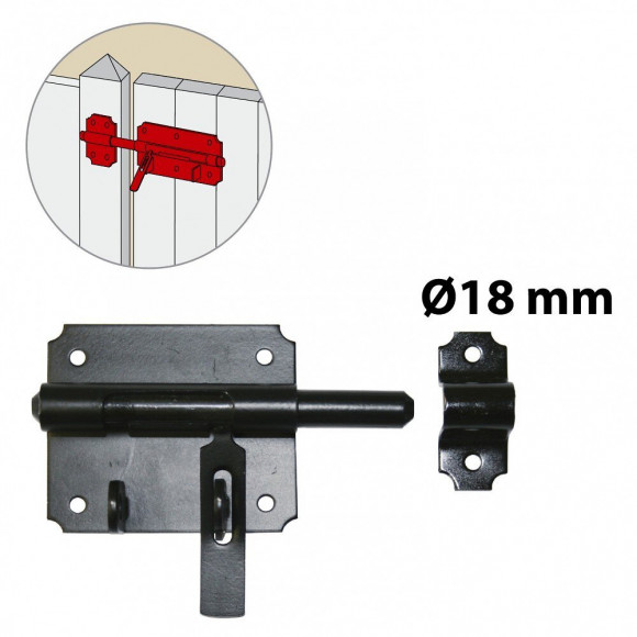 Verrou De Box Porte Cadenas Acier Prépeint, H.70 X L.150 X P.26 Mm