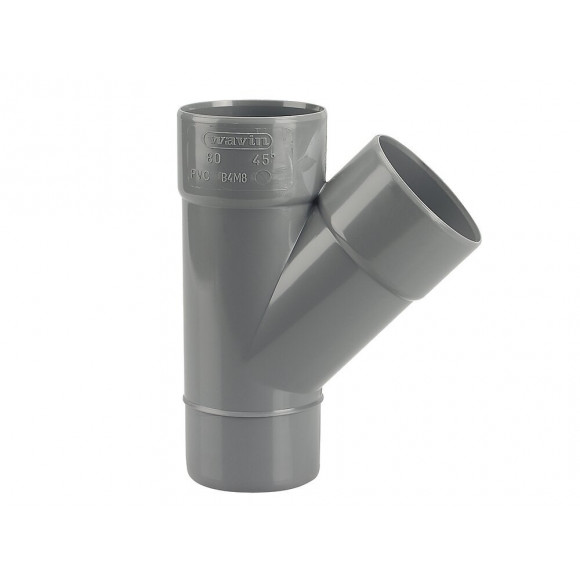 Culotte PVC évacuation bâtiment MF 45° DN80