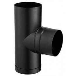 Té tampon émaillé noir mat diamètre 150mm