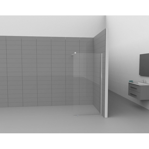 Paroi de douche à l'italienne largeur 90 cm en verre 6 mm transparent