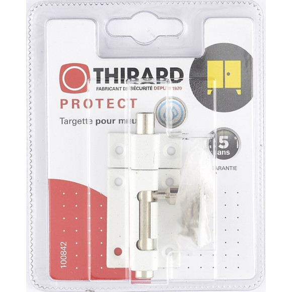 Targette À Pêne Rond Thirard, Laiton Laqué Blanc