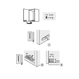 Lot De 4 Loqueteaux Magnétiques Plastique Hettich, L.14.5 X L.45.3 Mm