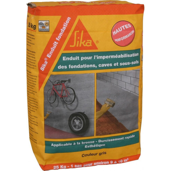 Enduit imperméabilisation fondation gris 25kg
