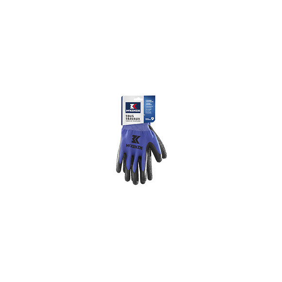 GANTS POLY BLEU LATEX NOIR MCKENZI, 8