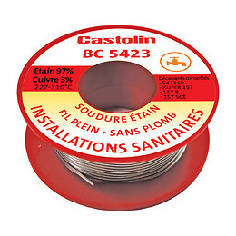 Fil étain pour installation sanitaire étain cuivre 3% diam 2 mm 100g