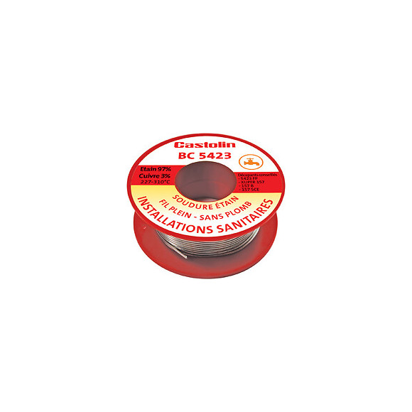 Fil étain pour installation sanitaire étain cuivre 3% diam 2 mm 100g