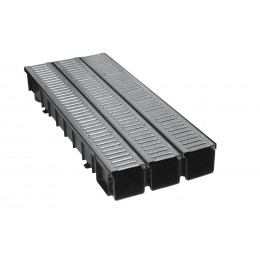 Kit 3 caniveaux largeur 100 grille passerelle