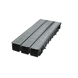 Kit 3 caniveaux largeur 100 grille passerelle