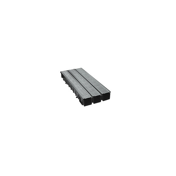 Kit 3 caniveaux largeur 100 grille passerelle