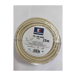 Câble téléphonique/ADSL L.25m - 4 paires type 298 ivoire