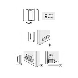 Lot De 4 Loqueteaux Magnétiques Plastique Hettich, L.14.5 X L.45.3 Mm