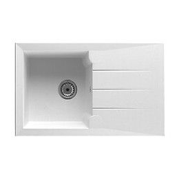 Evier en Quartzolit Granit Alinéo 1 Bac 1 égouttoir 81 x50 Blanc