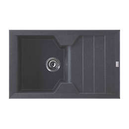 Evier Quartzolit Granit Victoria 1 Bac 1 égouttoir 81x50 Gris Titane