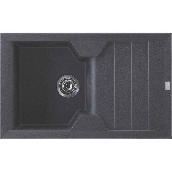 Evier Quartzolit Granit Victoria 1 Bac 1 égouttoir 81x50 Gris Titane