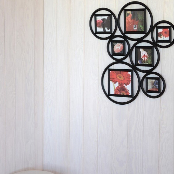 Lambris Pin Maritime Brossé Blanc Craie décorLAND 200x10x1cm