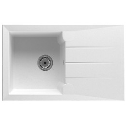 Evier en Quartzolit Granit Alinéo 1 Bac 1 égouttoir 81 x50 Blanc