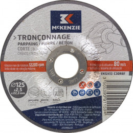 Disque à tronçonner matériaux d.125x2.5mm