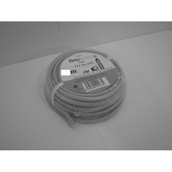 Câble téléphonique/ADSL de 10m 4 paires de type 298 ivoire.