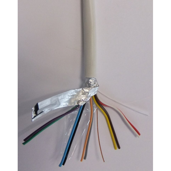 Câble portier 5 paires 0.6 mm2 ivoire à la coupe