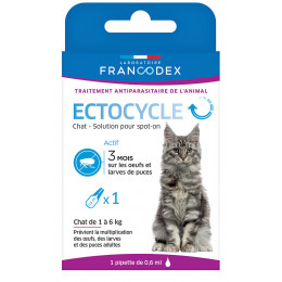 Pipette antiparasitaire FRANCODEX Ectocycle chat de 1kg à 6kg