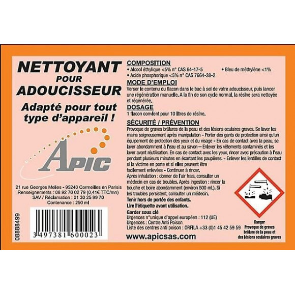 Nettoyant pour adoucisseur