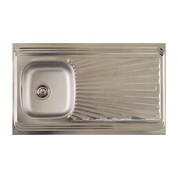 Evier à poser 1 bac + 1 égouttoir inox