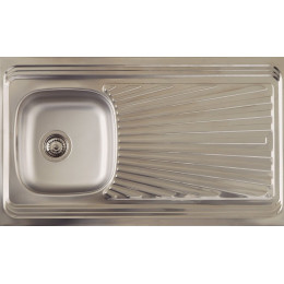 Evier à poser 1 bac + 1 égouttoir inox