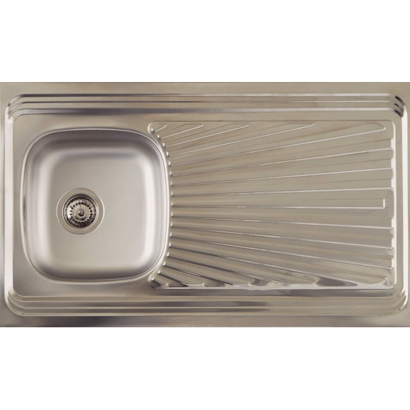 Evier à poser 1 bac + 1 égouttoir inox