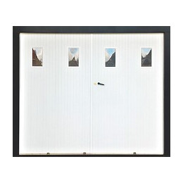 Porte de garage à la française pvc avec hublots tab H.200x240cm