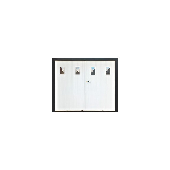 Porte de garage à la française pvc avec hublots tab H.200x240cm