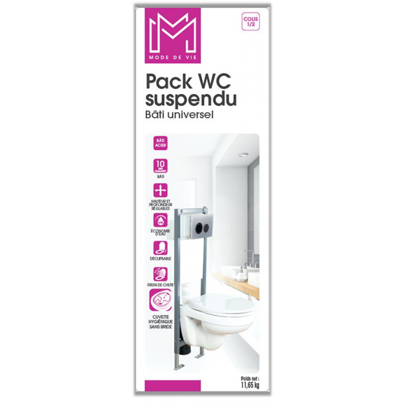 Pack wc suspendu universel