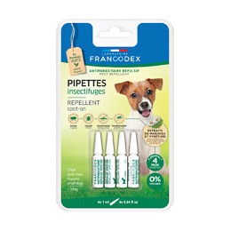 Pipettes insectifuges petit chien -10kg x4